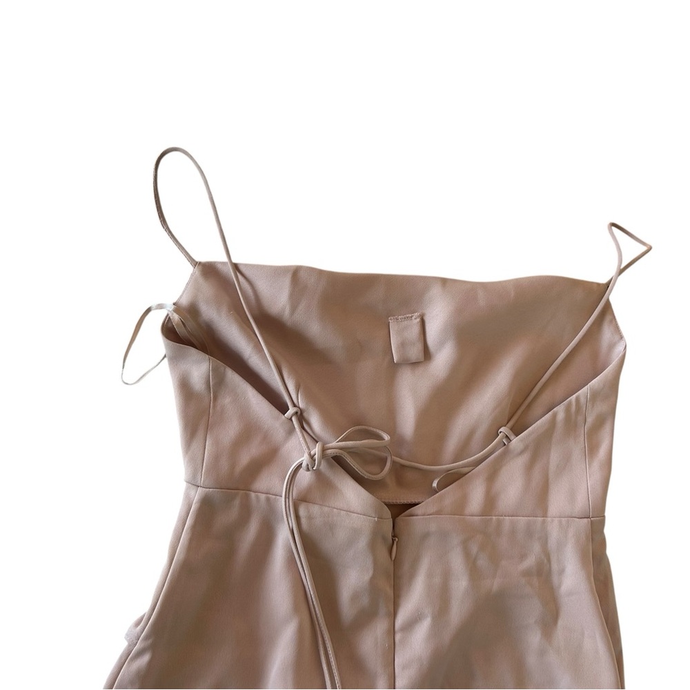 BHLDN Anthropologie Remy Cowl Neck Faux Wrap Satin Gown Blush Rose - Picture 6 of 8